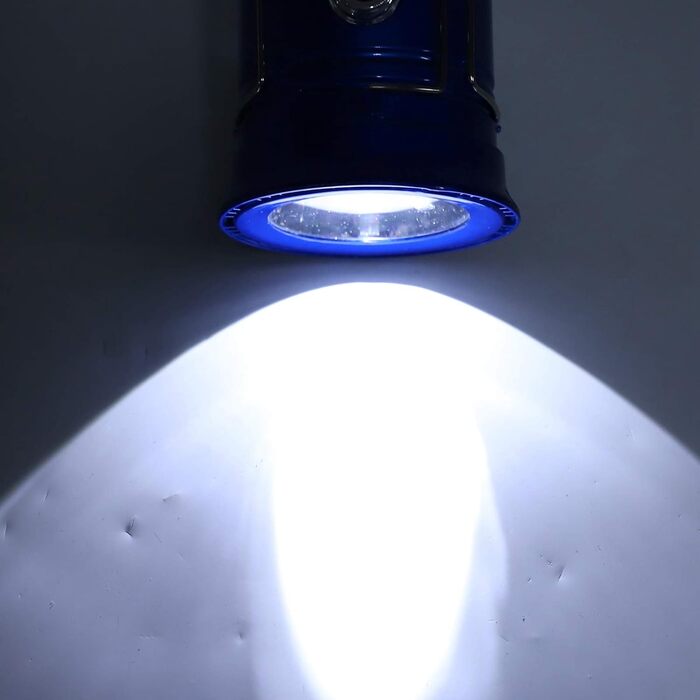 Сонячна лампа Світлодіодна лампа для кемпінгу, ліхтарик Кемпінговий ліхтар Сонячна рукоятка, Водонепроникний світлодіодний кемпінговий ліхтар для піших прогулянок, риболовлі, SOS, екстрений кемпінг Риболовля (синій)