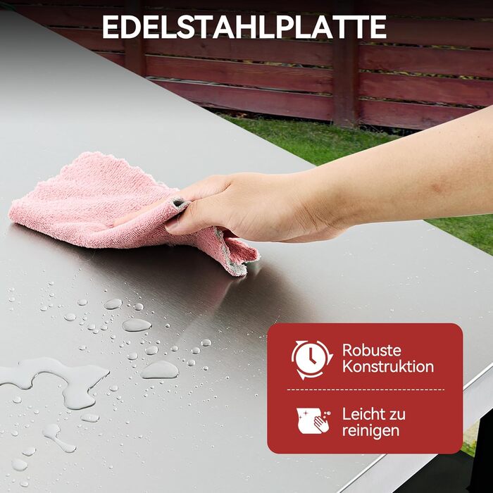 Royal Gourmet Grillwagen: гриль-візок з відкидним столиком, шафкою та нержавіючою сталевою поверхнею