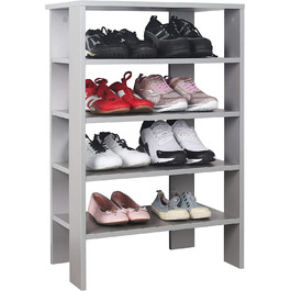 Полиця для взуття ricoo Біла стійка стелаж система стелажів полиця для зберігання WM041-WM (88 x 60 x 32 см, платиново-сірий)