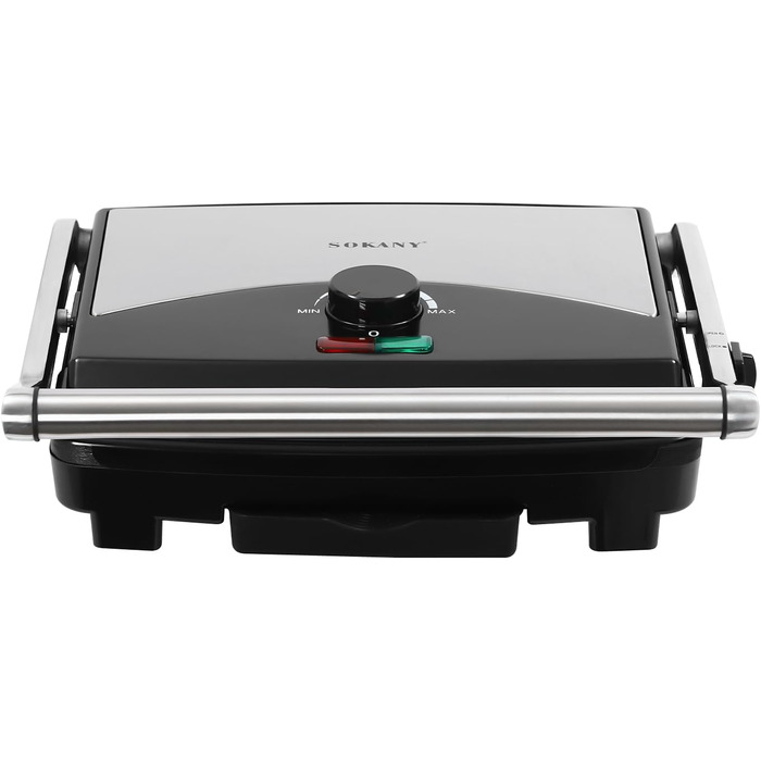 Електричний контактний гриль для приготування їжі на столі, 2000 Вт, чорний