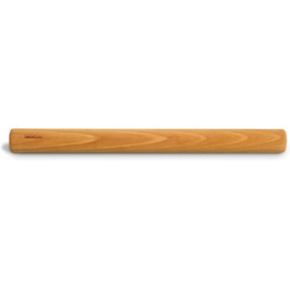 Рифлена деревина (бук, 46 см) - Сертифіковано FSC - Зроблено в Німеччині - Виключно упакована - Змащена маслом - Класична качалка для розкочування пельменного тіста, печива та піци Деревина бука 46 см