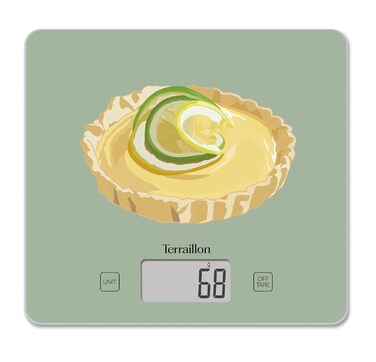 Кухонні ваги Terraillon T1040 з тарою, LCD-дисплеєм, ультратонкі, до 3 кг, дизайн 