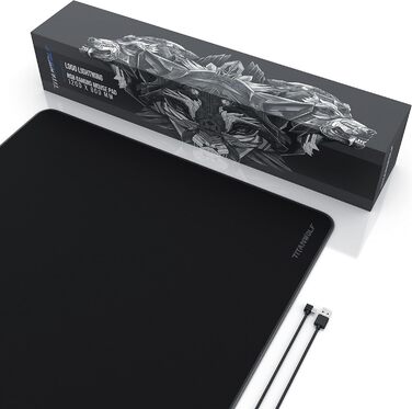 TITANWOLF XXXL RGB килимок для миші – 1200 x 600 мм, LED, 7 кольорів, 4 режими, для геймінгу, гумова основа, миється