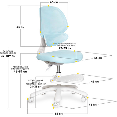 Дитяче крісло Evo-Kids Sirius Air Blue (арт. Y-605 KBL)