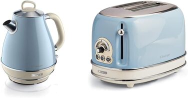 Електричний чайник Ariete Vintage 2869, 1.7 л, нержавіюча сталь, ретро-дизайн, з автовимкненням та ситом