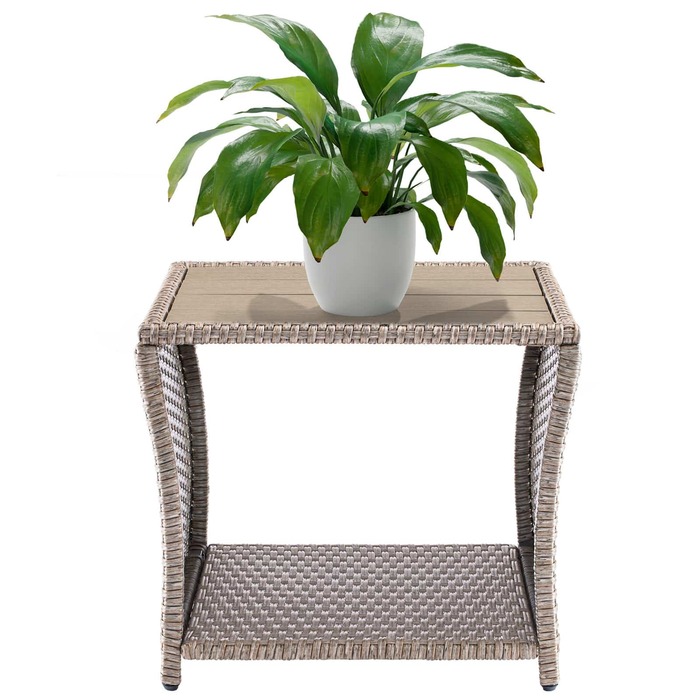 Столик з полі ротанга Vedis Cream 45x45x40см