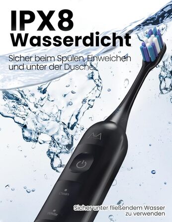 Електрична зубна щітка для дорослих B10PRO: 5 режимів, 48000 VPM, IPX8, акумулятор 180 днів, 4 насадки, таймер, у кейсі (рожева/блакитна)