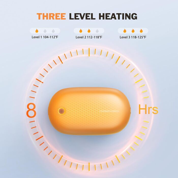 Електричні грілки для рук 2 шт. 5000 mAh, роздільні, з магнітом, швидкий нагрів, багаторазові з шнурком, ультракомпактні для активного відпочинку взимку