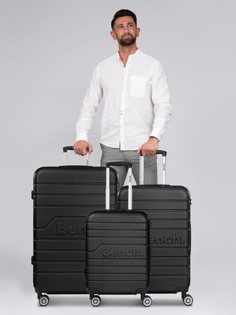 Набір валіз Hartgepäck Seattle 3-ті, чорний колір | ABS, 4 колеса, TSA-замок | для жінок та чоловіків