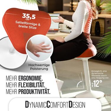 Офісний стілець Vina Home® SH-01: ергономічний, регульований, з ефектом гойдання | IGR сертифікований | Оранжевий