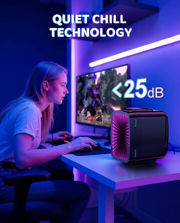 Міні-холодильник LIGIANT MF01C на 4Л з 7 режимами підсвічування та функцією підігріву, безшумний, AC/DC, для авто, офісу та геймерської кімнати (чорний глянцевий)