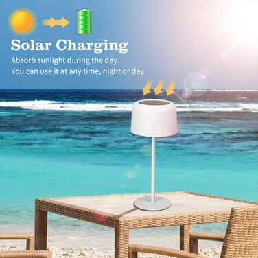 LED настільна лампа Aigostar акумуляторна, торшер бездротовий, сенсорне керування, 3 режими кольору, IP54 вологостійка, для дому та саду