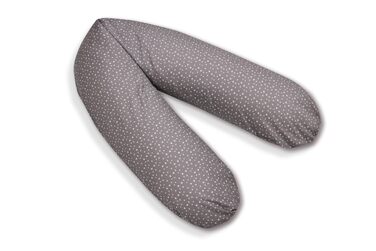 Подушка для вагітних Bear Classic 190 см, анатомічна подушка для сну та підтримки з 100% бавовняного джерсі, сіра з зірками