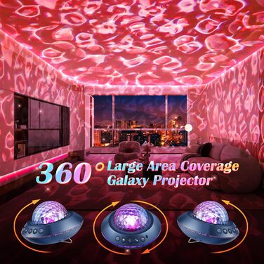 Проектор зоряного неба Sternenhimmel з Bluetooth, нічник для дітей та жінок, 300 режимів, лампа північного сяйва, декор кімнати (Ліловий)