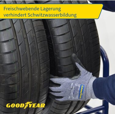 Стеляж для шин Goodyear на 4 шини, блакитний, 2 рівні, регульована висота, до 120 кг