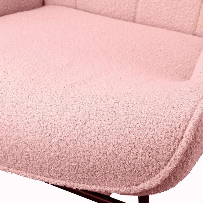 Крісло-гойдалка Liuyoyo з високою спинкою, комфортне крісло з м'яким сидінням, для спальні, офісу, читання, сучасний дизайн (Рожевий)