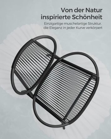Набір садових меблів SONGMICS з поліротану для балкона та тераси: стіл та 2 крісла (чорний)