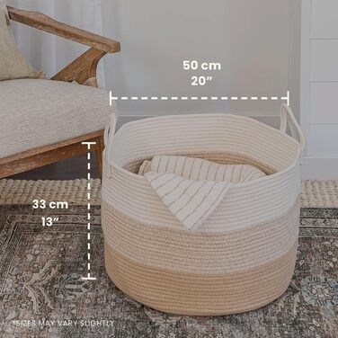 Плетені кошики OrganiHaus: великий кошик для зберігання, плетений кошик для білизни, іграшок, ковдр та подушок (50x33 см, 3 кольори, медовий)