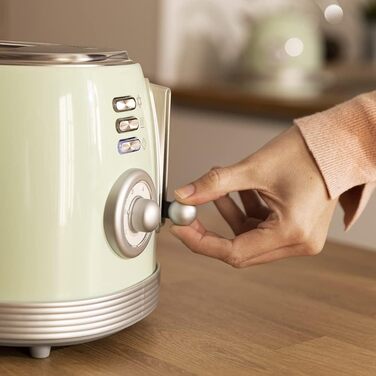 Тостер Cecotec Toast&Taste 800 Vintage Green, 850 Вт, 2 відділення, зелений, нержавіюча сталь, ретро-дизайн