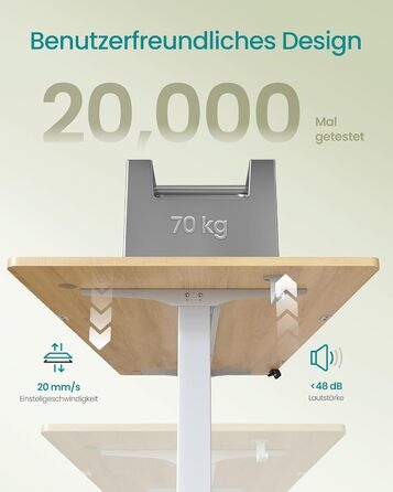 SONGMICS Стол письменний з регулюванням висоти, електричний, з пам'яттю 4 положень, vintage brown-matte black, LSD026X01