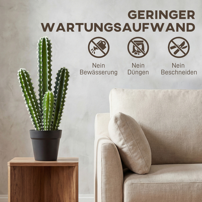 Штучна кактусна рослина, 53 см. Реалістична декоративна рослина в горщику для дому та офісу.