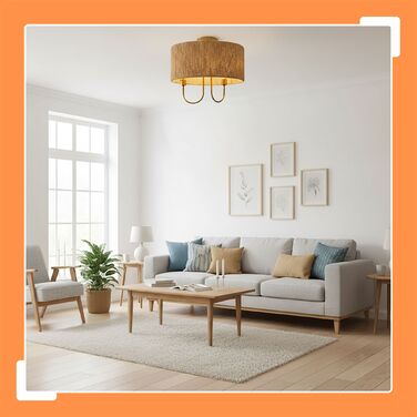 Relaxdays Дволампова стельова лампа