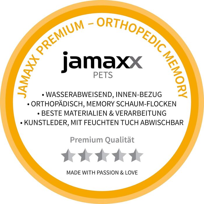 Лежак для собак JAMAXX Ortho Memory, що миється, водовідштовхувальний, простий у догляді, дуже товстий, з двосторонньою подушкою, PDB2011 чорний (M) 90x70