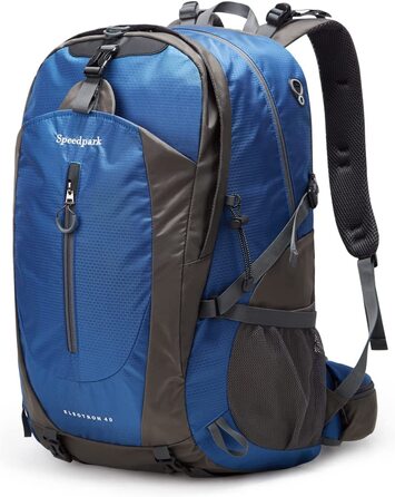 Водонепроникний рюкзак YTL для чоловіків і жінок, легкий рюкзак на відкритому повітрі об'ємом 40 л, підходить для подорожей і кемпінгу (розміри 21,3 x 13,8 x 9,1 дюйма) (синій 1)