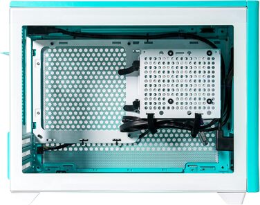 Комп'ютерний корпус Cooler Master MasterBox NR200P Mini-ITX з загартованим склом, вертикальним розташуванням відеокарти, чудовим охолодженням, Caribbean Blue