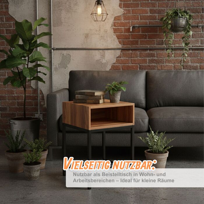 Приліжкова тумбочка Relaxdays Industrial з поличкою та ящиком