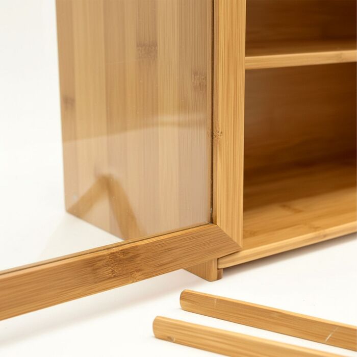 Relaxdays Бамбуковий Хлібниця з Двома Ярусами та Вікном