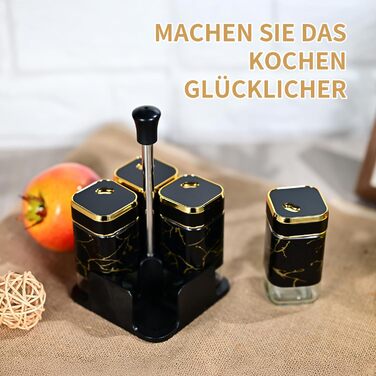 Набір скляних контейнерів для спецій Miorkly з нержавіючої сталі (8 шт.)