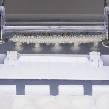 Льодогенератор H.Koenig ICEK12, 12 кг/добу, нержавіюча сталь, сріблястий - 2 розміри кубиків льоду, індикатор рівня води