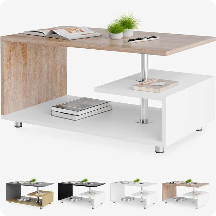 Столик журнальний Orlando White/Oak 95x55x50см