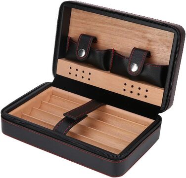 Ручний виготовлений цигарковий вологомір, портативний шкіряний кедр, набір для цигарок для подорожей, кедрове цигаркове футляру для 4 цигарок, аксесуари для цигарок