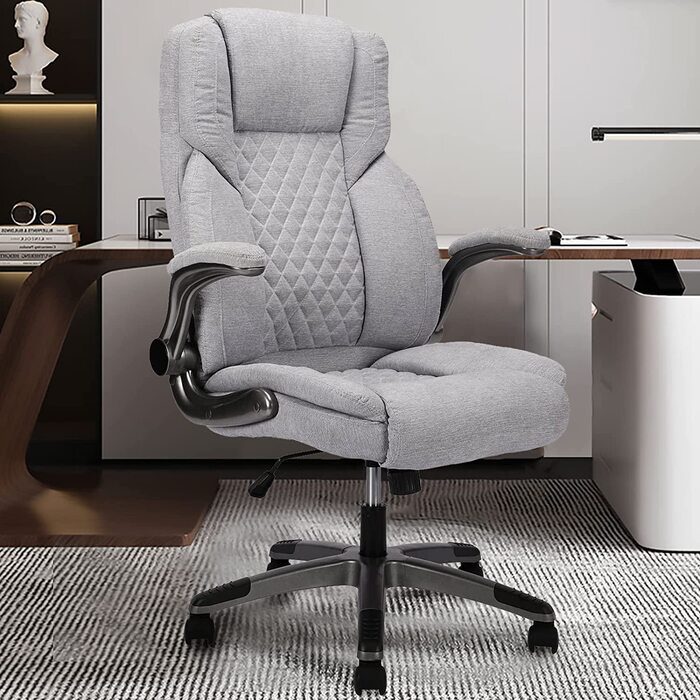 Керівницьке крісло KCREAM 9301 з підставкою для ніг до 250 кг сіре