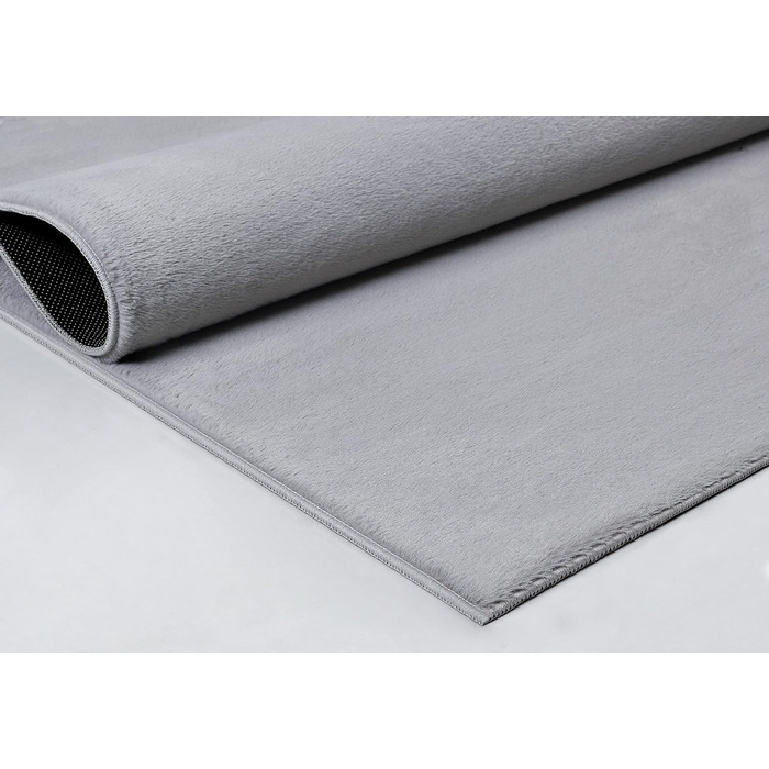 Хутряний килимок Mia's Luna, м'який та елегантний, миється, підходить для теплої підлоги, сертифікований Oeko-Tex (117x160 см, сірий)