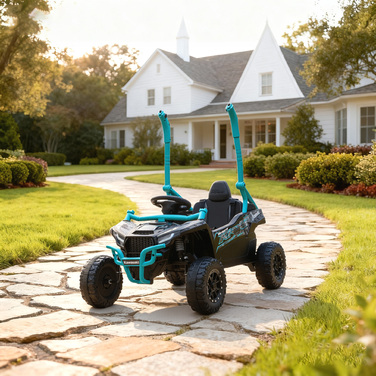 Дитячий електромобіль 12V, позашляховик, з дистанційним керуванням, світлодіодними фарами, музикою, гудком, для дітей 3-8 років, блакитний