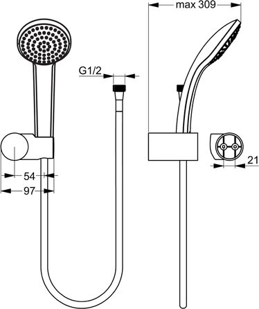 Набір для ручного душу Ideal Standard B9506AA Idealrain для накладного монтажу