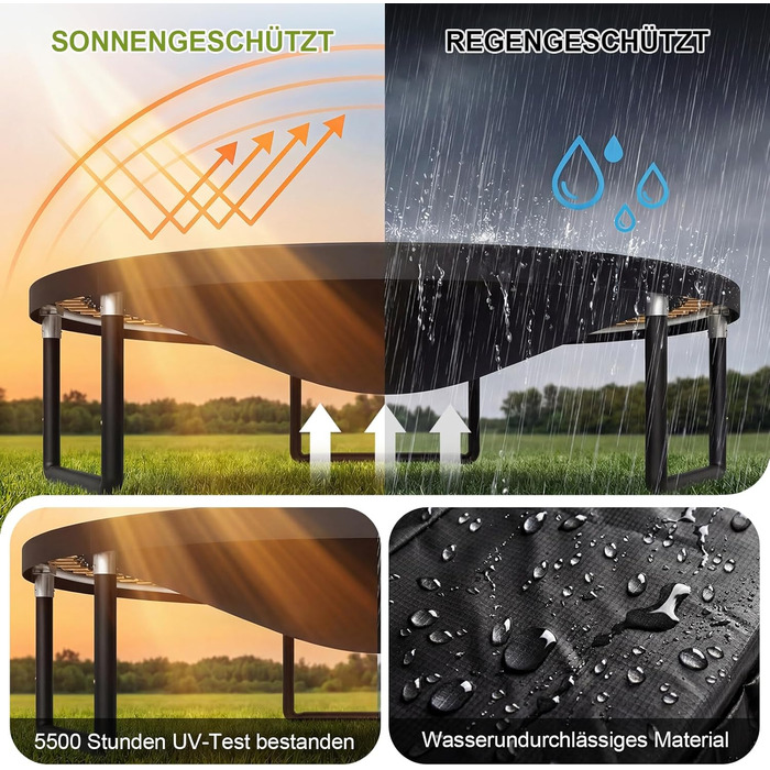 Батут Devoko вуличний Ø228/305/366/427/488 см з захисною сіткою та драбиною, чорний. Дитячий батут для саду з сертифікатом GS