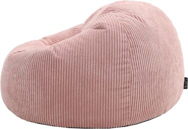 Класичний пухнастий вельвет 'Kingston', вельвет для дорослих з наповнювачем, кімнатний м'який великий (ранковий рожевий, крісло-мішок)