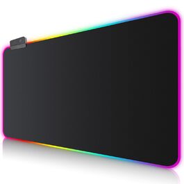 Килимок для миші ігровий RGB 900x400mm XXL чорний. Водостійкий, з підсвічуванням, антиковзаючий для ПК, ноутбука, ігор.