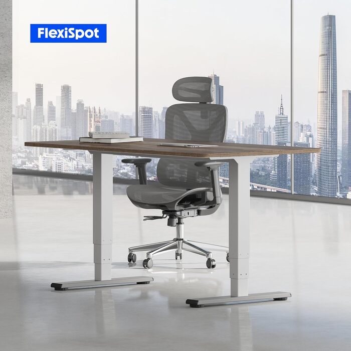 Електричний регульований стіл FLEXISPOT 120x80 см з подвійним мотором – ергономічний стоячий стіл для дому та офісу, 100 кг, тиха робота (<50 дБ)