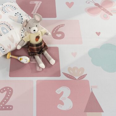 Дитяча кімната Дитячий килимок Нековзний ігровий килимок Сучасний серце, який можна прати в пральній машині Крем, Розмір 160 см Круглий