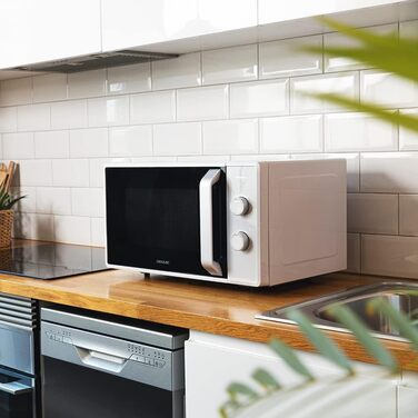 Мікрохвильова піч ProClean 3010, 20 літрів, Ready2Clean покриття, 700 Вт, 6 функцій, таймер 30 хв, режим розморожування, білий колір (20L | GrandHeat)