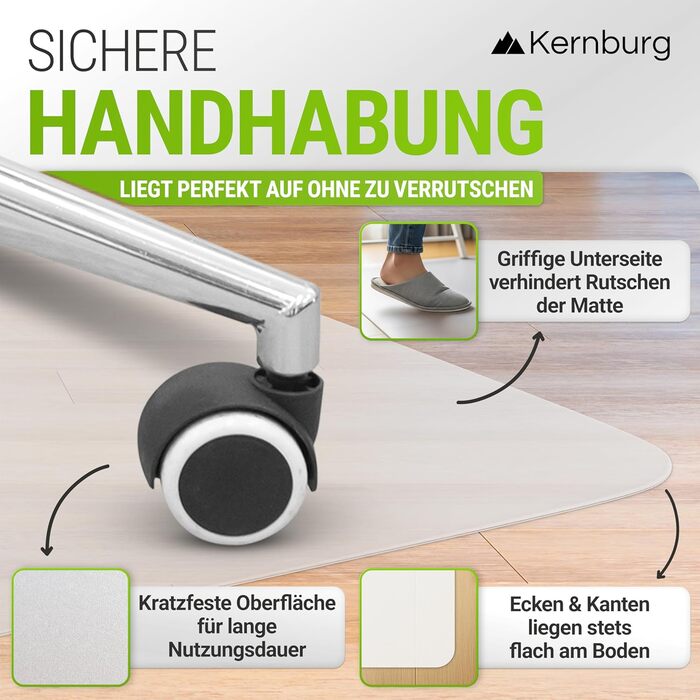 Килимок під офісне крісло – прозора підкладка для ламінату, паркету та плитки – антиковзаюча, шумопоглинаюча, для дому та офісу (80 x 120 см)