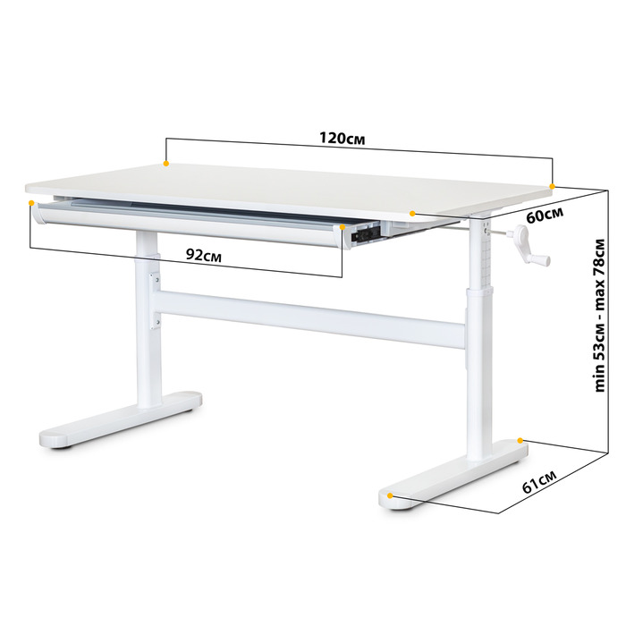 Дитячий стіл Evo-Kids TH-215 Lite White (арт.TH-215 W Lite)