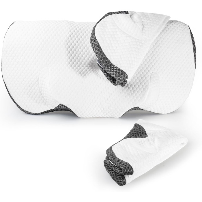 Ортопедична подушка для шиї IDEA з Memory Foam для сну на боці, спині та животі. Ергономічна подушка для шиї з ефектом пам'яті (62 x 34.5 x 12/8 см)