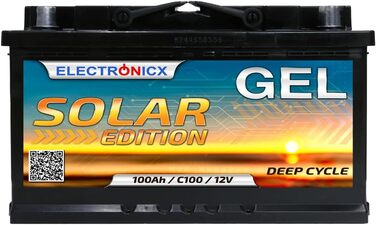 Акумулятор 12V 100Ah GEL для сонячних батарей, човнів, автофургонів, караванів