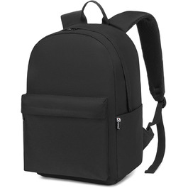 Шкільний рюкзак, студентський рюкзак, легкий шкільний ранець, стильний, повсякденний, денний рюкзак, коледж, подорожі, робоча сумка для хлопчиків і дівчаток, підходить для ноутбука 15,4 дюйма (чорний)